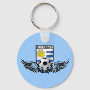 Uruguay-Fußballfußbalemblem Uruguayanflagge Schlüsselanhänger