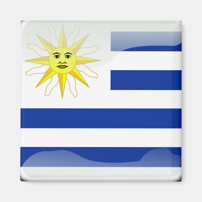 Uruguay-Hochglanzflagge Magnet (Vorne)