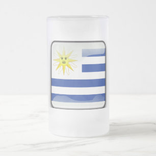 Uruguay-Hochglanzflagge Mattglas Bierglas