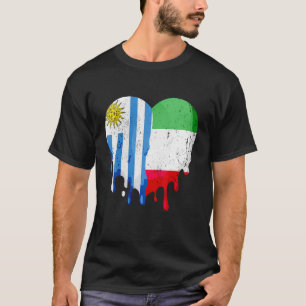 Uruguay Italien Flaggen Mitbürger Grown Patriot Co T-Shirt