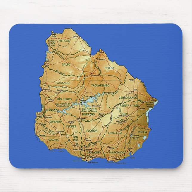 Uruguay-Karte Mousepad (Vorne)