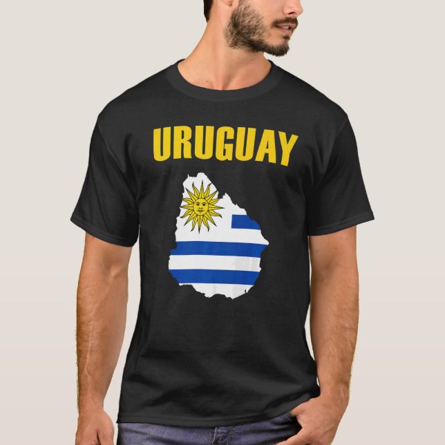 Uruguay-Karte Uruguay Flagge T-Shirt (Vorderseite)
