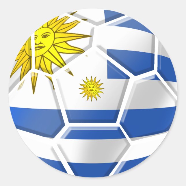 Uruguay La Celeste Uruguayische Fußballfans geben  Runder Aufkleber (Vorderseite)