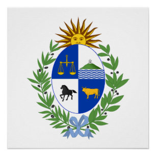 Uruguay Landeswappen Symbol Emblem Flagge Poster