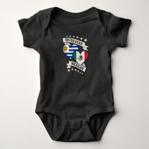 Uruguay Mexikanische Herzfahnen Uruguay Mexiko Baby Strampler