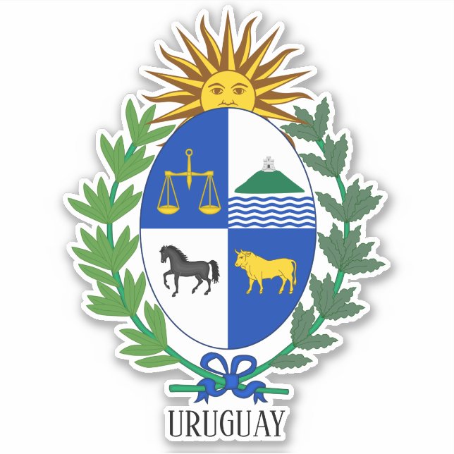 Uruguay National Coat of Arms Patriotic Aufkleber (Vorderseite)