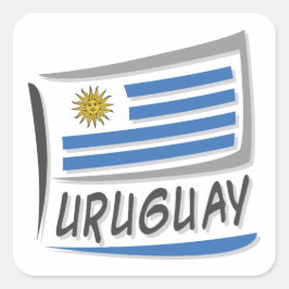Uruguay-Pride-X-Flagge Quadratischer Aufkleber