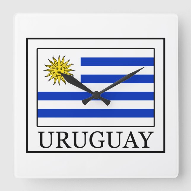 Uruguay Quadratische Wanduhr (Vorderseite)