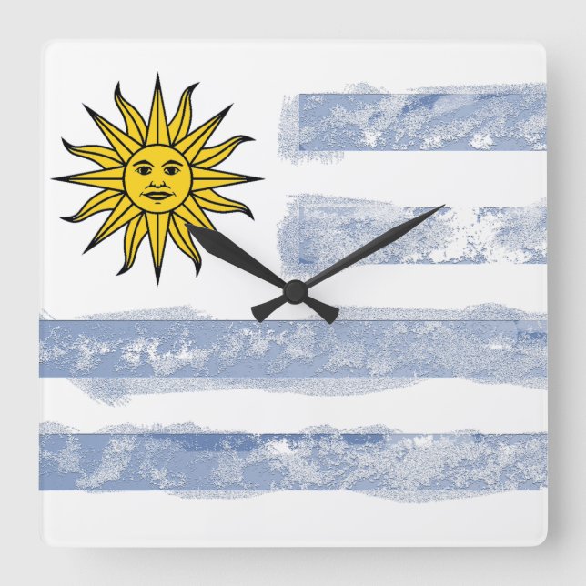 Uruguay Quadratische Wanduhr (Vorderseite)