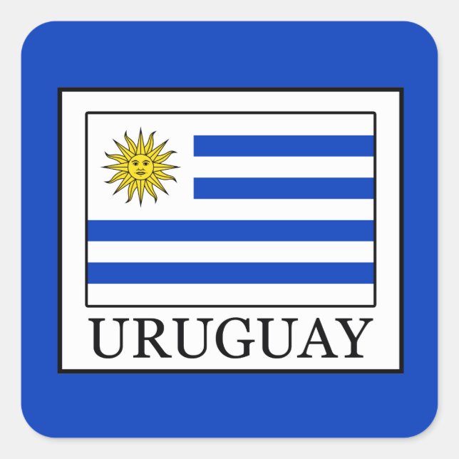 Uruguay Quadratischer Aufkleber (Vorderseite)