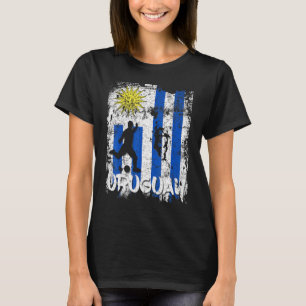 Uruguay Soccer Flag Football gestört T-Shirt