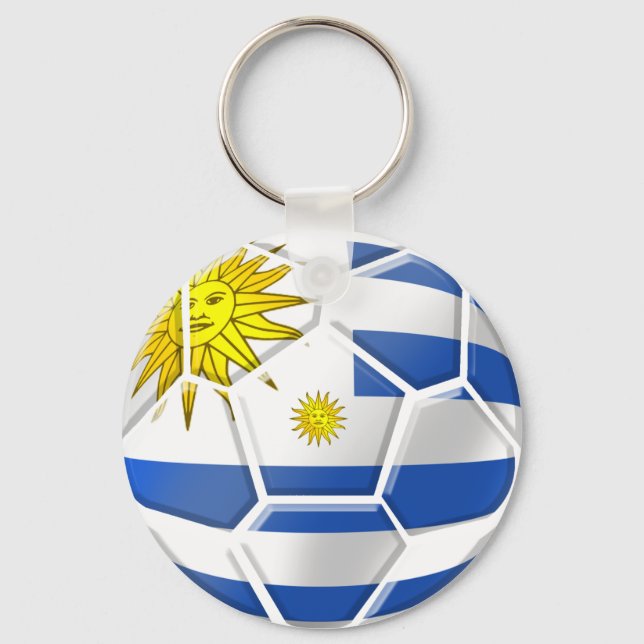 Uruguay Soccer T - Shirt und Geschenke Schlüsselanhänger (Vorderseite)