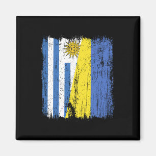 Uruguay Ukraine Halbflagge Uruguayisch Ukrainisch  Magnet