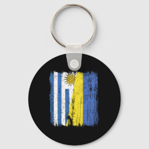Uruguay Ukraine Halbflagge Uruguayisch Ukrainisch  Schlüsselanhänger