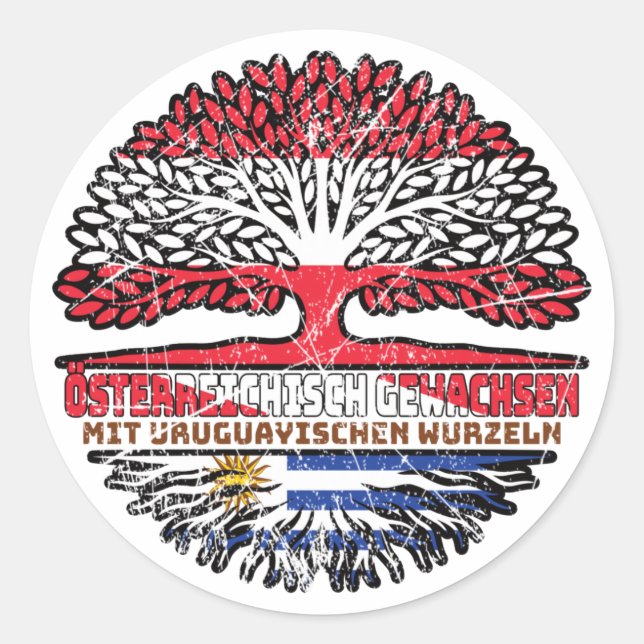 Uruguay Uruguayisch Österreichisch Baum Runder Aufkleber (Vorderseite)