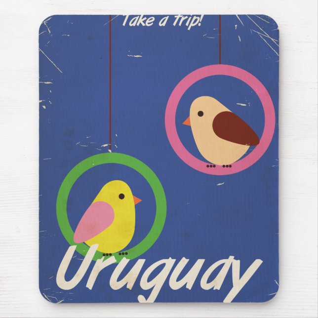 Uruguay Vintage Reiseplakat Mousepad (Vorne)