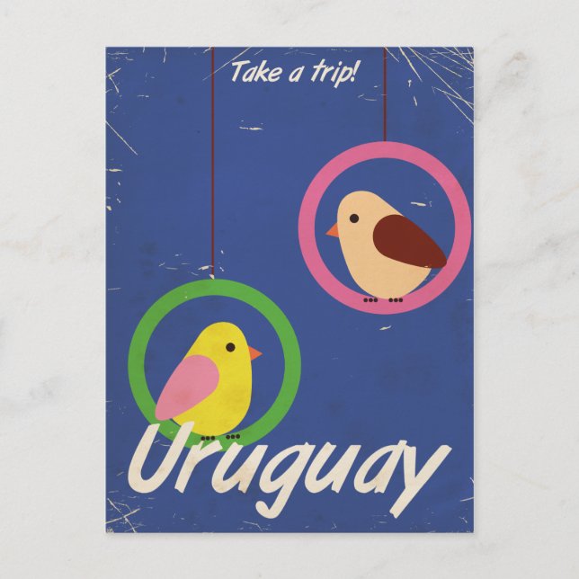 Uruguay Vintage Reiseplakat Postkarte (Vorderseite)