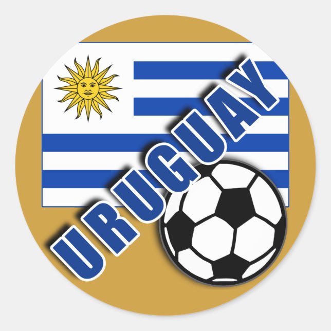 URUGUAY World Soccer Fan Tshirts Runder Aufkleber (Vorderseite)