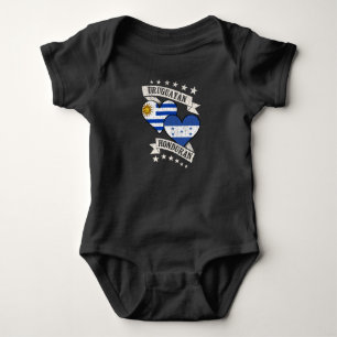Uruguayan Honduran Heart Flags Uruguay Honduras Baby Strampler