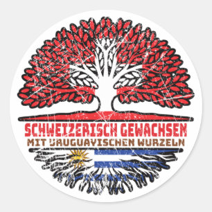 Uruguayisch Schweizer Schweiz Baum Wurzel Runder Aufkleber