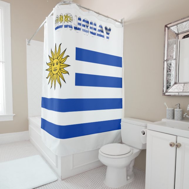 Uruguayische Flagge Duschvorhang (Beispiel)