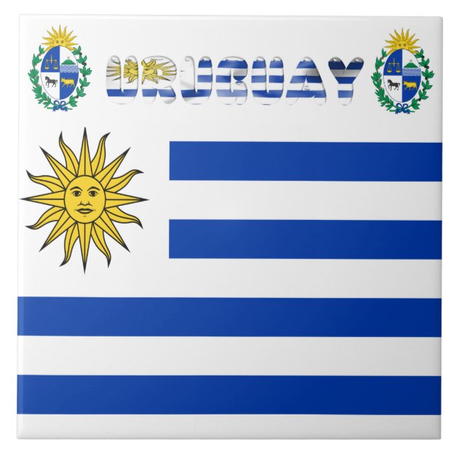Uruguayische Flagge Fliese (Vorderseite)