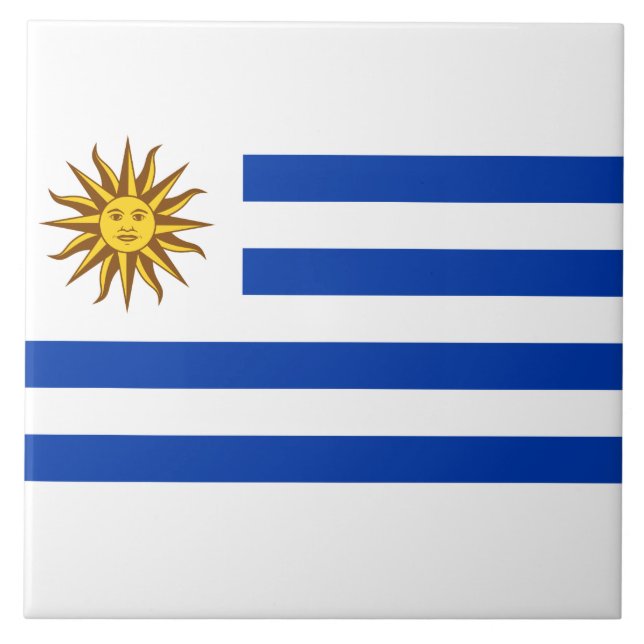 Uruguayische Flagge (Uruguay) Fliese (Vorderseite)