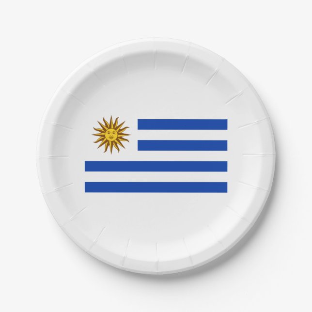 Uruguayische Flagge (Uruguay) Pappteller (Vorderseite)