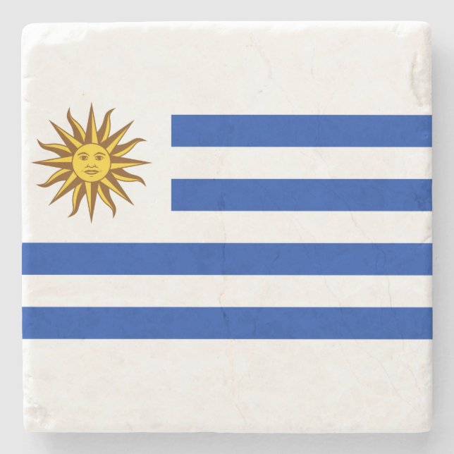 Uruguayische Flagge (Uruguay) Steinuntersetzer (Vorderseite)