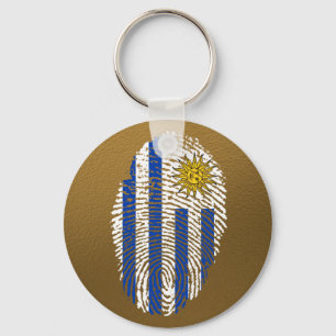 Uruguayische Touch-Fingerabdruckflagge Schlüsselanhänger