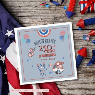US 250-Jahr-Jubiläum Patriotischer Gnom Papier-Ser Serviette