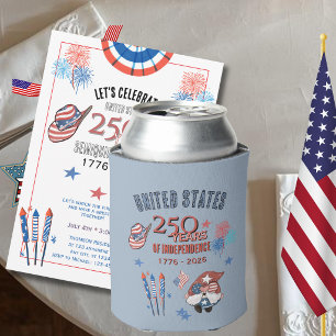 US 250-Jahr-Jubiläums-patriotischer Gnom-Dosenkühl Dosenkühler