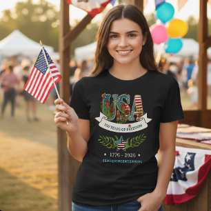 US 250 Jahre Freiheit Botanisch Patriotisch Tri-Blend Shirt