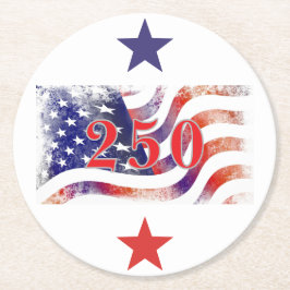 US 250. Jubiläum Runder Pappuntersetzer