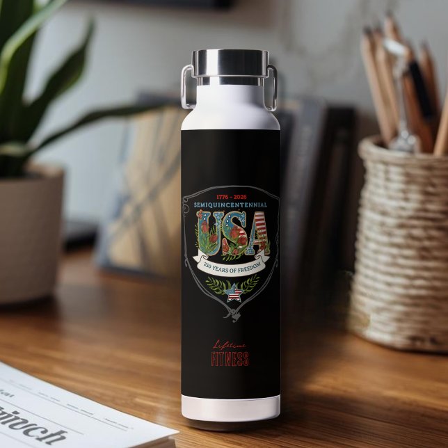 US 250 Years of Freedom Custom Botanical  Trinkflasche (US 250 Years of Freedom Custom Botanical Water Bottle)