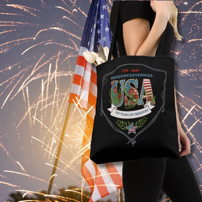 US 250 Years of Freedom Midnight Black Elegant  Tasche (US 250 Years of Freedom Midnight Black Elegant Tote Bag)