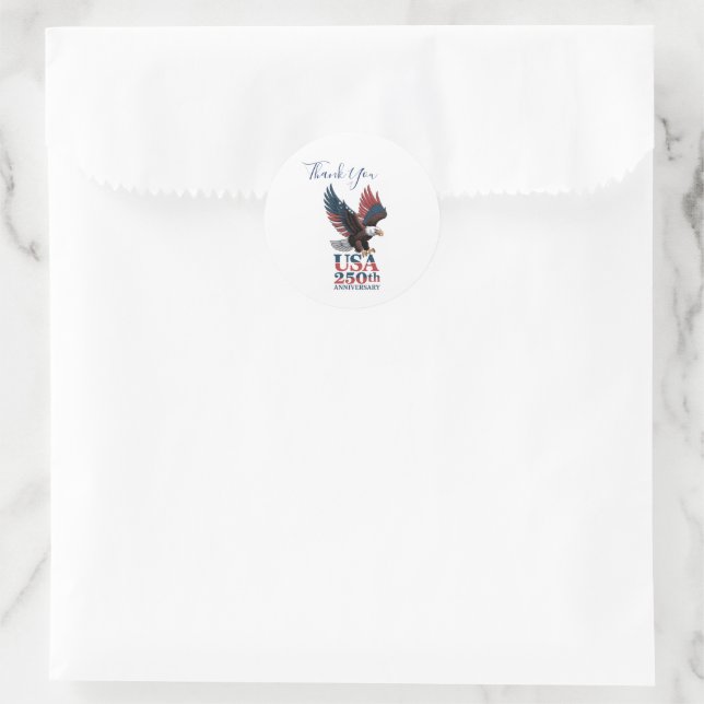 US 250th Anniversary  Runder Aufkleber (Tasche)