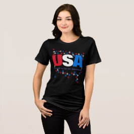 US 50 Stars Red White Blue Tri-Blend Shirt