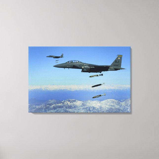 US Air Force F-15E Strike Eagle Flugzeug Leinwanddruck (Vorderseite)