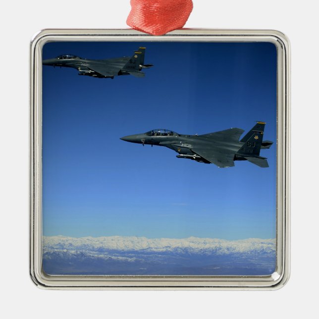 US Air Force F-15E Strike Eagles 2 Ornament Aus Metall (Vorne)