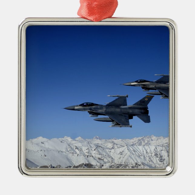 US Air Force F-16 Falken bekämpfen Ornament Aus Metall (Vorne)
