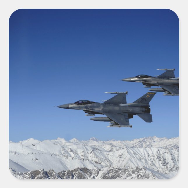 US Air Force F-16 Falken bekämpfen Quadratischer Aufkleber (Vorderseite)