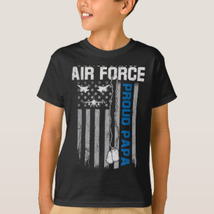 US Air Force stolzer Papa-Flagge amerikanische USA T-Shirt