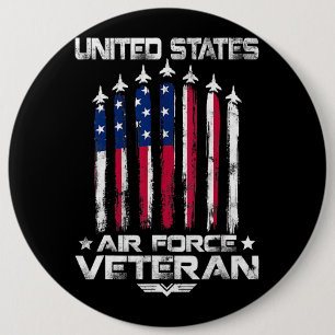 US Air Force US Veteranen 4. Juli T Shirt Amer Button