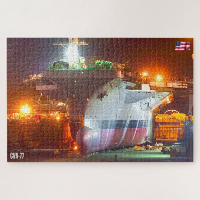 US AIRCRAFT CARRIER - CVN 77 (20 x 30 INCH) (Horizontal)