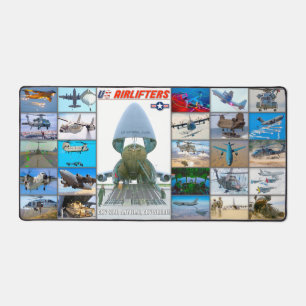 US AIRLIFT AIRCRAFT "MONTAGE" SCHREIBTISCHUNTERLAGE