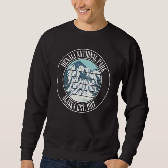 Us Alaska Mountains Vintage Denali National Park Sweatshirt (Vorderseite)