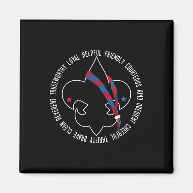 Us America Flag Scouting Law For Kids  Magnet (Vorne)