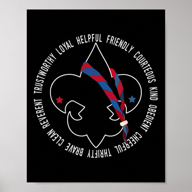 US America Flag Scouting Law for Kids Poster (Vorne)