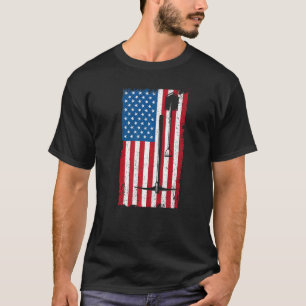 US America Flag Untergrund Miner Mining Ax T-Shirt